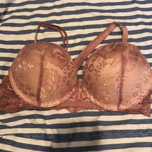 EXTREME PUSH UP BRA 34B front close pink lace